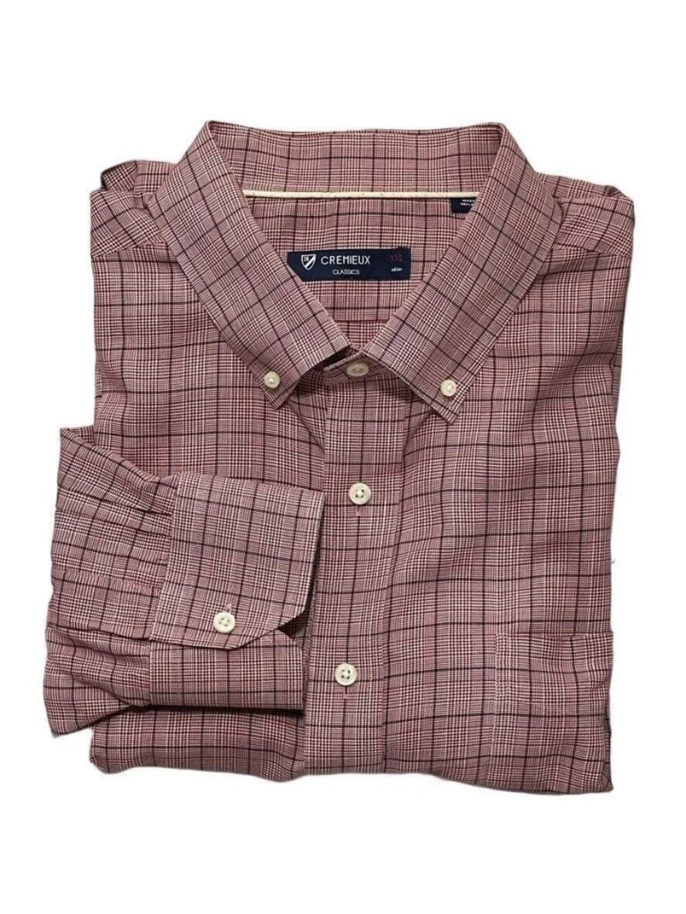 Cremeux Classics XXL Red Plaid 100% Cotton Mens Button-Down Shirt - Picture 1 of 14